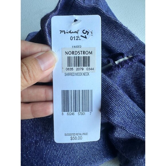 NWT Michael Stars Tunic Womens Medium Blue Top Layer Shiny Preppy Y2k Retro - Picture 13 of 14